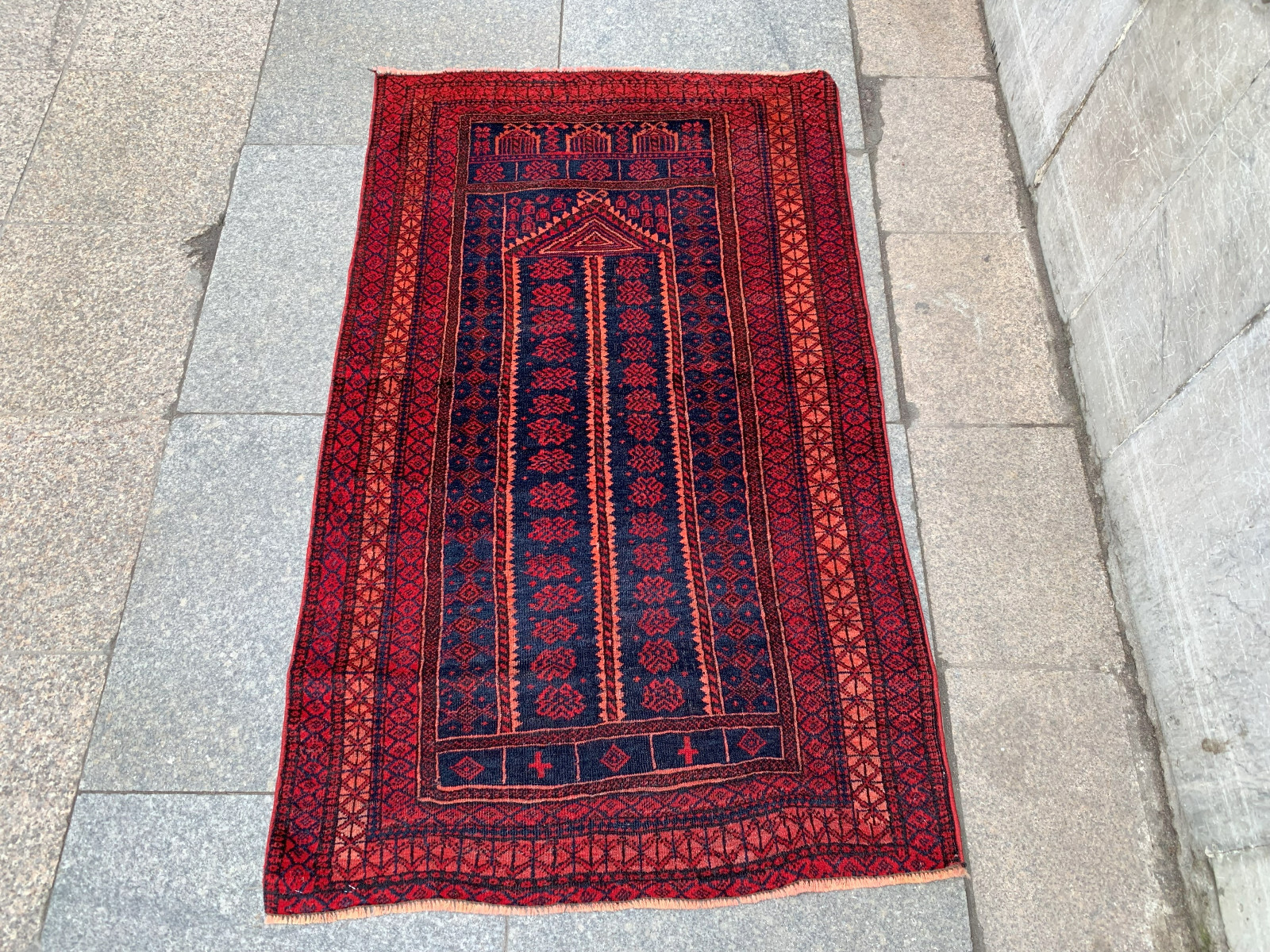 3'1'' x 5'2'' Vintage Natural Rug Village Rug Handmade Carpet.SKU:P1220 gallery
