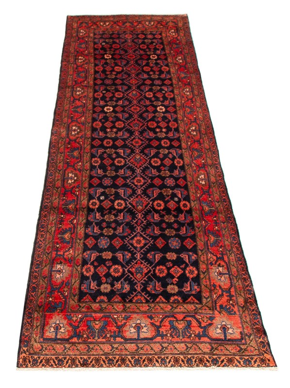 Vintage Hand-knotted Runner Rug 3'6" x 13'0" Traditional Oriental Wool Carpet gallery