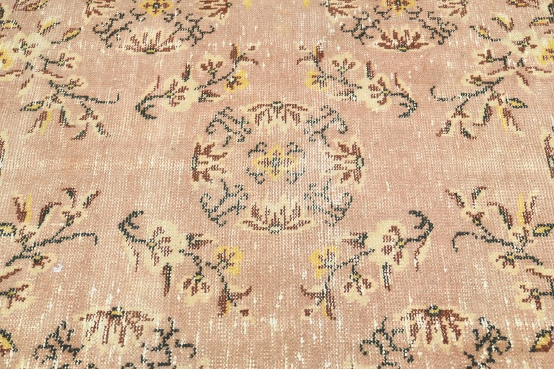 6x10 Turkish Antique Large Wool Rug Hand-Knotted Neutral Vintage Oushak Rug,164 gallery