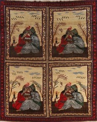 Vintage Pictorial Area Rug 9×11 Ft Handmade Traditional Oriental Wool Carpet