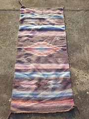 Vintage Traditional Handmade Mezze Diamond Wool Multicolor Kilim 161x73cm