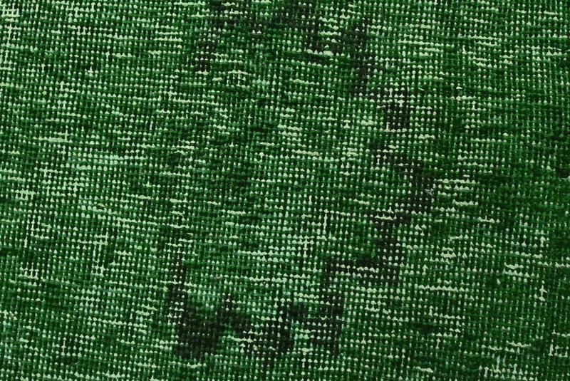Vintage Overdyed 9’7” x 12’11” Green Distressed Wool Hand-Knotted Oriental Rug gallery