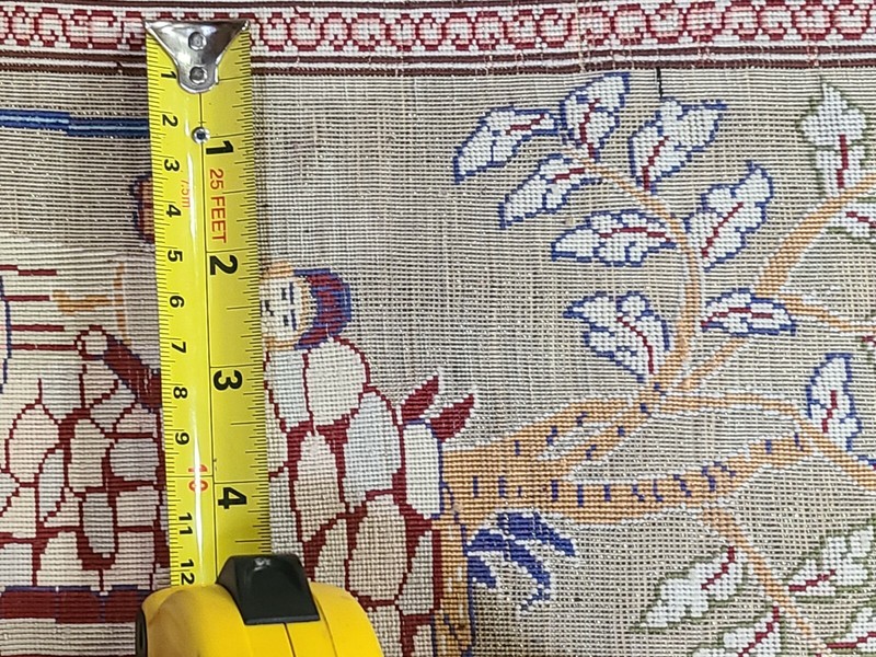 Vintage  Hereke Silk Rug  Hand Made Gold thread.15"x24" Beautiful museum quality gallery