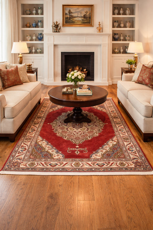 Semi-Antique Handmade Wool Floral Medallion Oriental Rug Decor Carpet 4'9X6'5 ft gallery