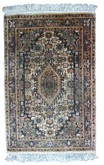 Handmade vintage Indo-Tabriz rug 1.9′ x 2.9′ (58cm x 89cm) 1970s – 1C768