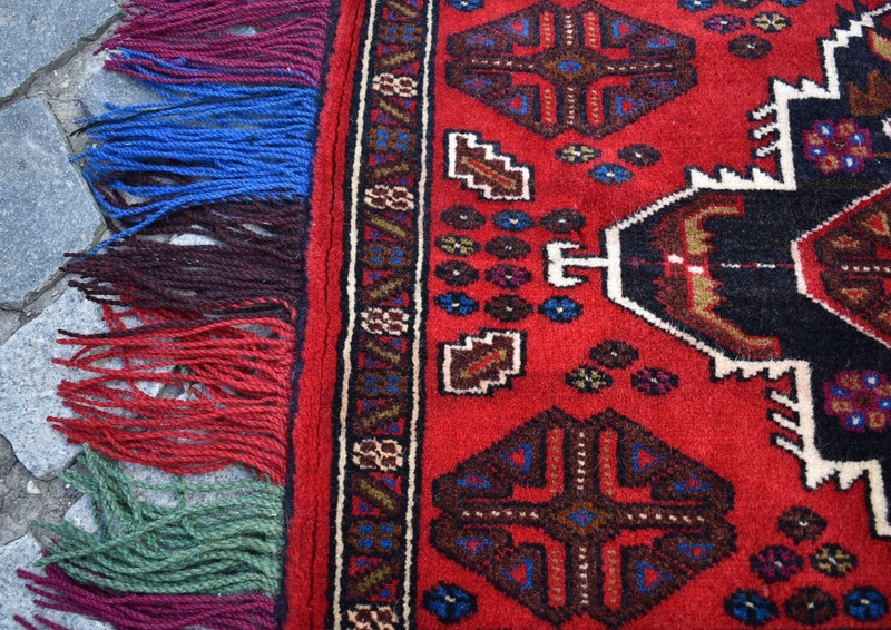 Vintage Tribal Rug 23'' x 29'' Hand-knotted Rug Completely Yastik Wool Rug gallery