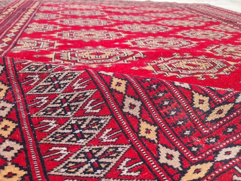 Amazing Hand knotted Vintage Pakistani Bokhara Jhaldar Wool Area Rug 6 x 5 Ft gallery