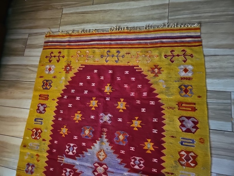 Antique Genuine Kilim Wool Rug 4 Ft. 3 Inches x 6 Ft. 10 Inches Hand Woven gallery