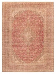 Vintage Hand-Knotted Area Rug 9’6″ x 13’0″ Traditional Oriental Wool Carpet