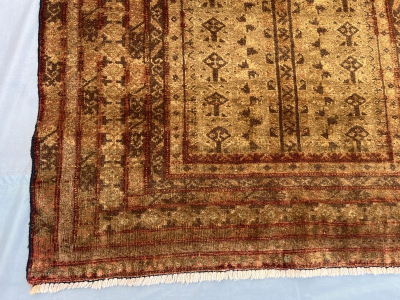 3x4'9 ft Antique Afghan Rug Hand Knotted Wool Terracotta Faded Tribal Carpet gallery