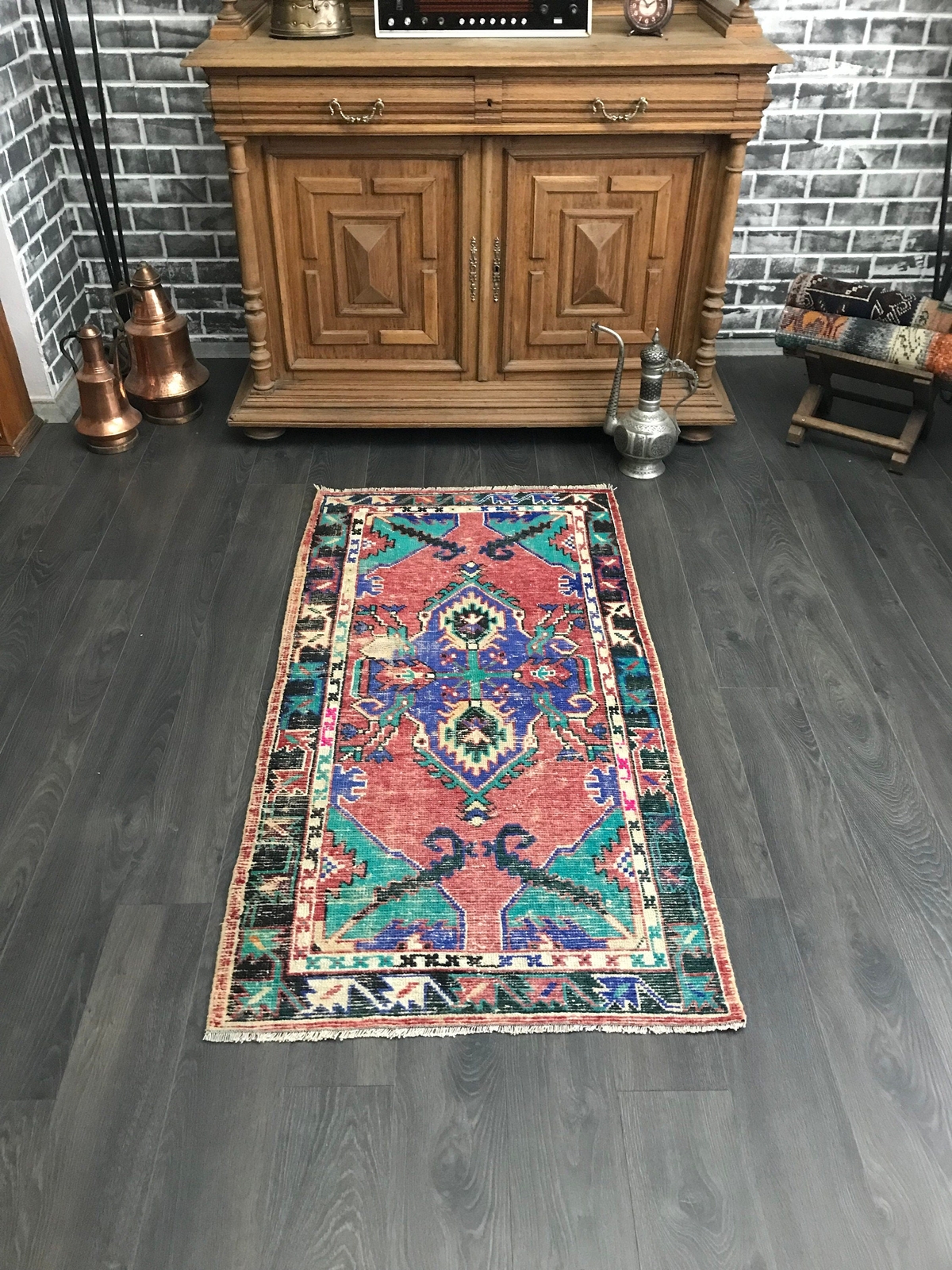 3x5 Medium Vintage Turkish Oushak Rug gallery