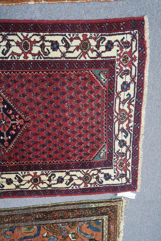 Vintage Red Kurdish Malayer Oriental Area Rug Hand Knotted Wool 2'8x4'2 gallery