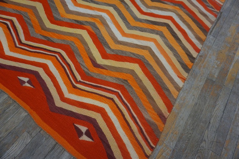 5'x7' Bright Color Chevron Design Antique 1880s Native American Navajo Rug gallery