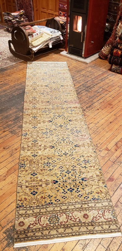Beautiful 1930-1939's Antique Wool Pile 2'3"×9'5" Henna Natural Dye Bunyan Rug gallery