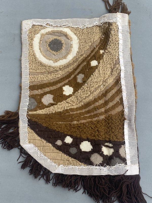 Vintage Scandinavian Swedish Wool Rya Weaving Rug Wall decor 78x48cm gallery