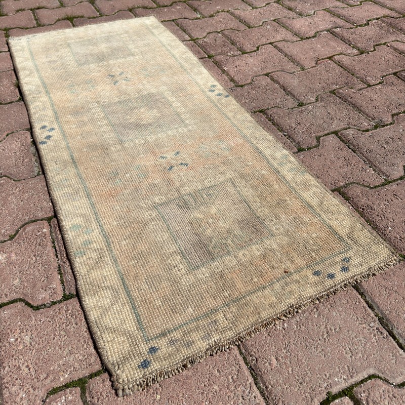 2x4 Cream Sage Blush Vintage Turkish Oushak Wool Faded Handmade Rug-Tariff Free gallery