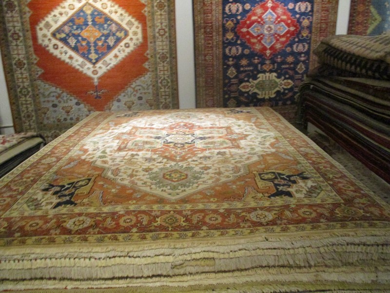 9x12 HERIZ SERAPI LOVELY DESIGN VEGETABLE DYE HANDMADE-KNOTTED WOOL RUG 585030 gallery