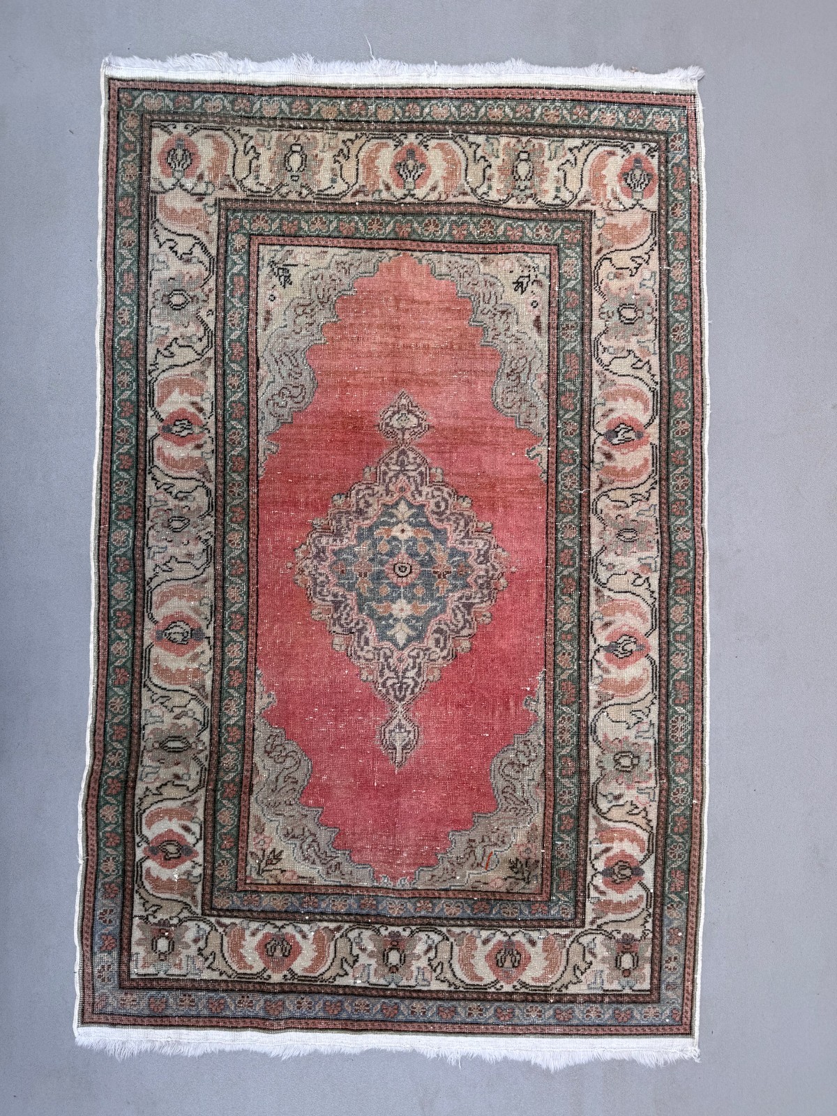 Vintage Turkish Oushak Rug 95x150 cm shabby carpet Ushak Region Small 2546 gallery