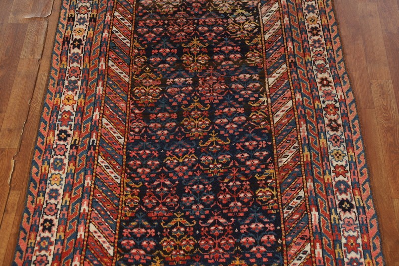 Antique Vegetable Dye Navy Blue/ Ivory Hand-knotted Malayer Rug Area Carpet 4x8 gallery