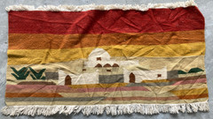 Vintage Handmade Tunisian Pictorial Traditional Wool Kilim Rug 80×40 cm