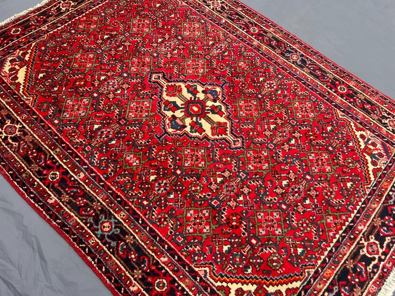 4'10x6'9 Ft Vintage Handknotted Caucasian Geometric Medallion Wool Rug gallery