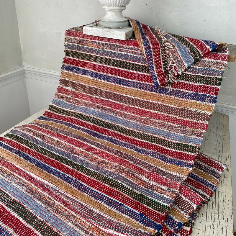3.3 yards Rag Rug stair runner Table runner fabric material European textile gallery