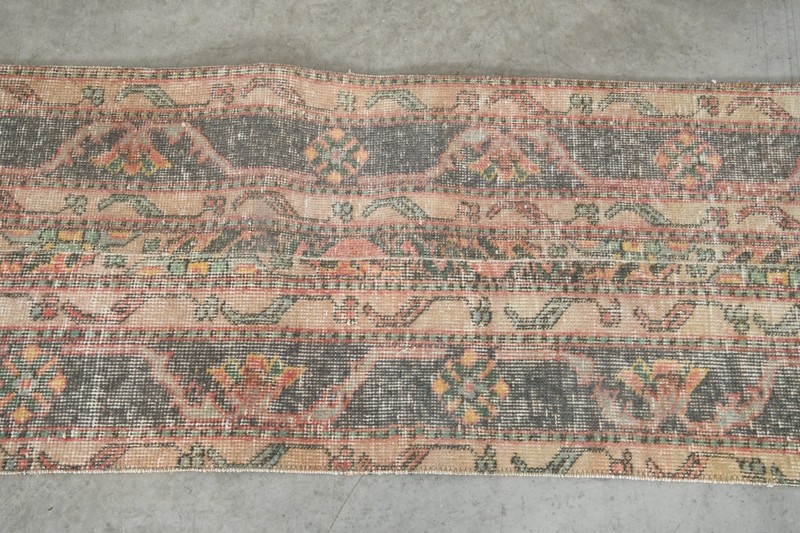 2x9 turkish runner rug, hand-knotted vintage oushak rug runner, boho decor, 165 gallery