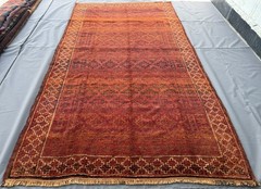 Antique Afghan Baluchi Area Rug 5×9 Orange Handmade Persian Style Tribal Carpet