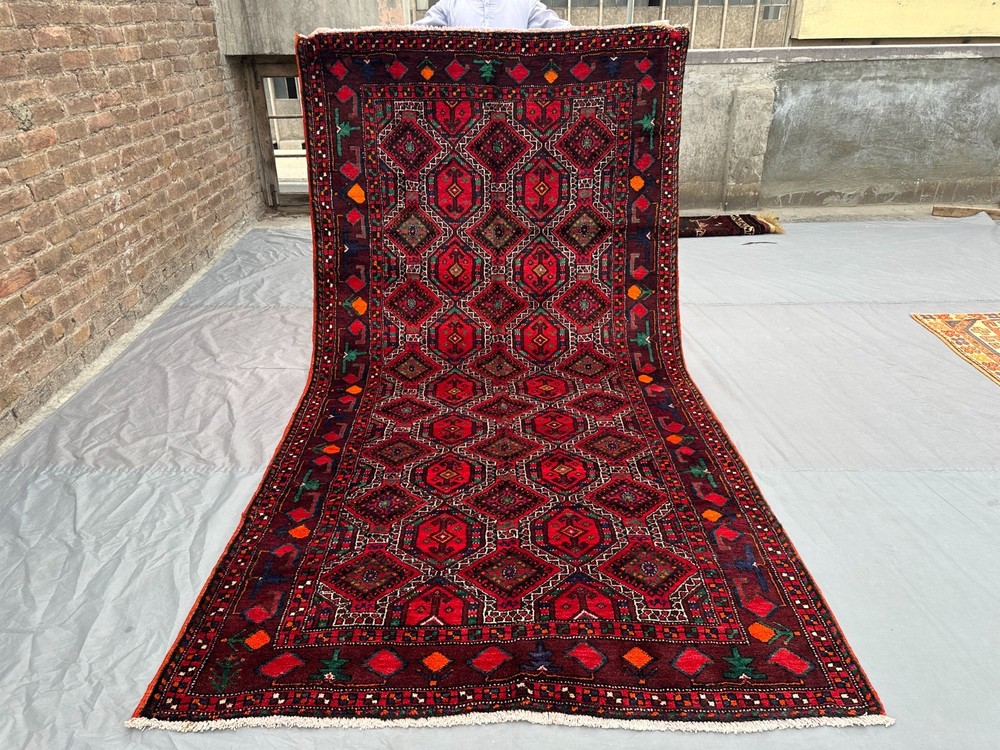 5x10 Turkish-Inspired Caucasian Style Hand-Knotted Runner Rug, Wide Hallway Rug