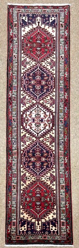 Vintage Sarab Oriental Tribal Bird Runner Rug 2'6"x9'11" Hand Knotted Wool Ivory gallery