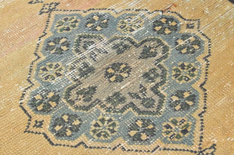 Vintage Turkish Runner Rug 2x10ft Wool Anatolian Handmade Hallway Oushak BEIGE gallery