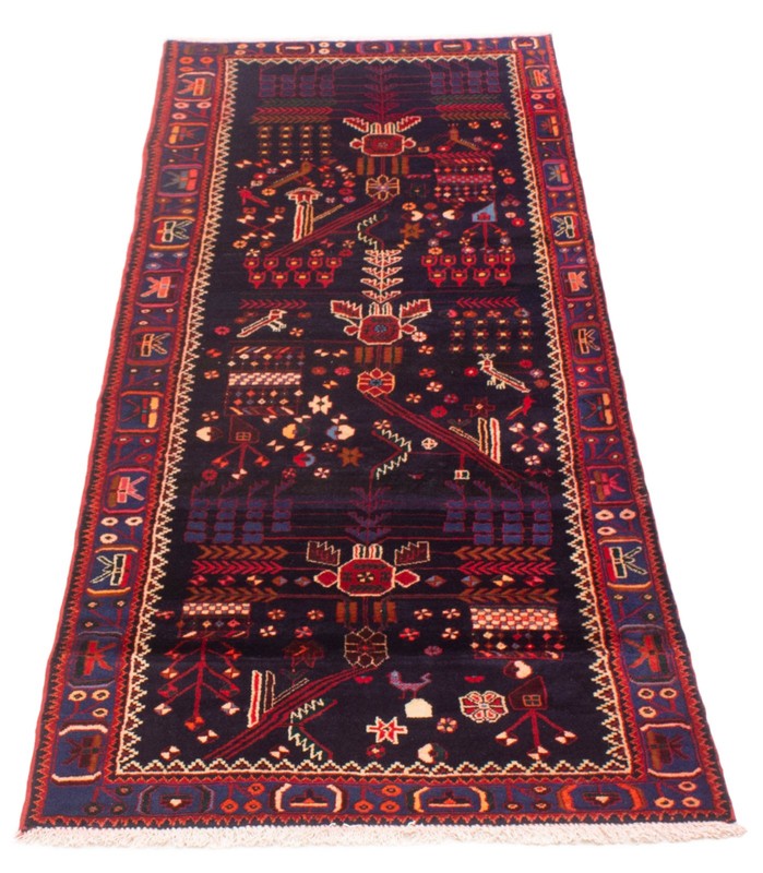 3'8" x 9'6" Vintage Hand-knotted Runner Rug Traditional Oriental Wool Carpet gallery
