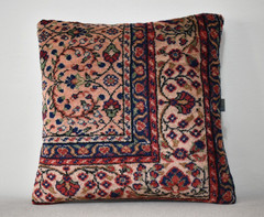 Turkish Pillow Cover Sofa Rug 16” x 16” Made of Antique Cushion Cover Carpet