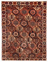 Vintage 4’11” x 6’3″ Traditional Hand Knotted Vegetable Dye Wool Area Rug