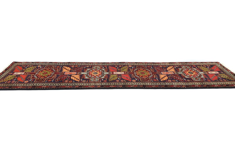 Vintage Tribal Purple Floral Runner Rug 2'6X9'7 ft Wool Oriental Hallway Carpet gallery