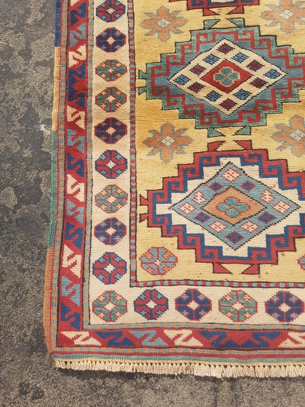 Vintage Hand Made Traditional Rug Oriental Wool Multicolor Carpet 135x91 cm gallery