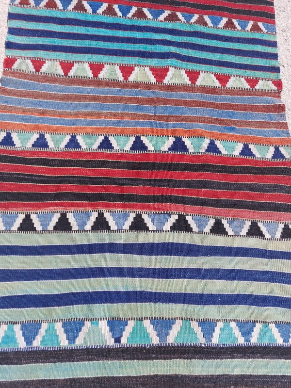 Antique Sea Blue Carpet Rug, Native American Tribal Kilim Rare Rug 3x5 around2x4 gallery