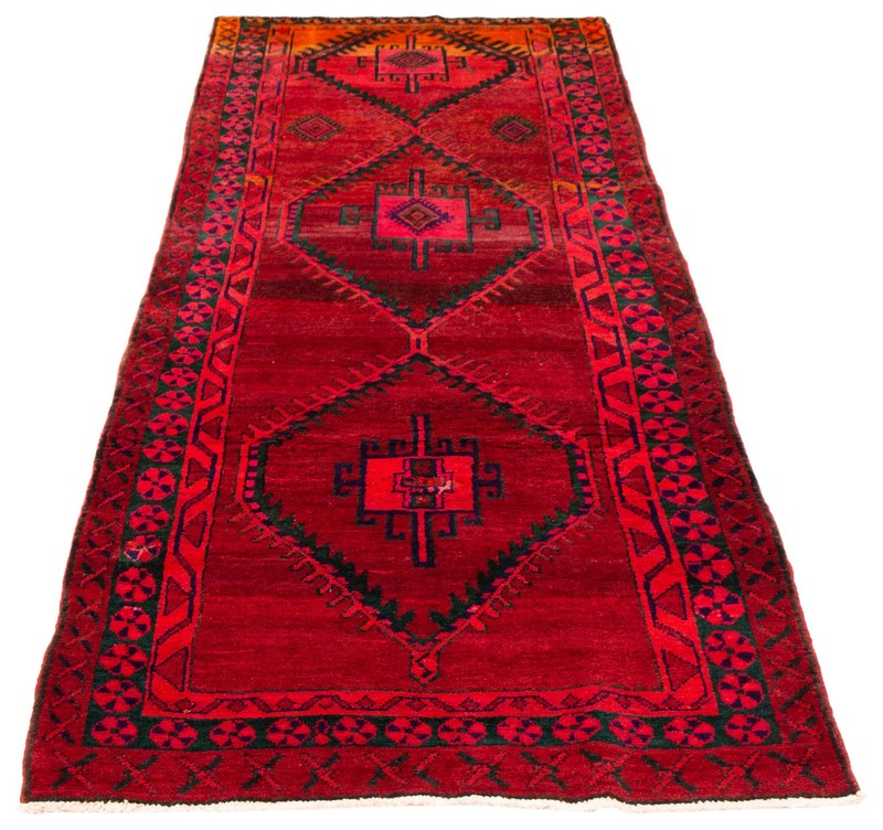 Vintage 4'7" x 11'2" Traditional Hand Knotted Vegetable Dye Wool Area Rug gallery