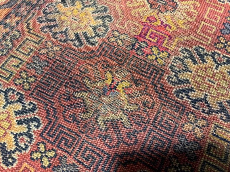 Fine Antique Caucasian Rug 3x5 ft Hand Knotted Heris Kazak Vintage Oriental Rug gallery