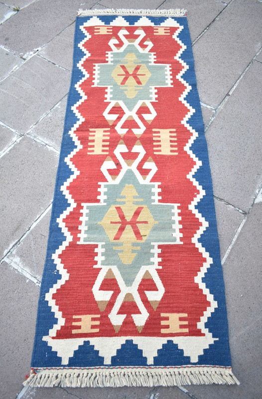Turkish Rug 23'' x 68'' Vintage Anatolian Oushak Mini Hallway Rug Rare Size Rug gallery