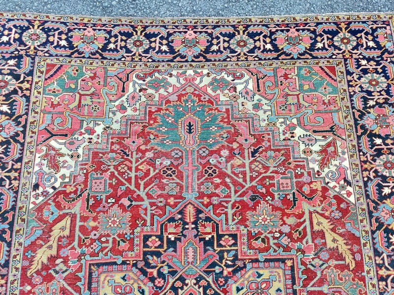 Rare Antique rug 8x11, colorful Heriz rug 8x11 vintage, Oriental rug, Large rug gallery