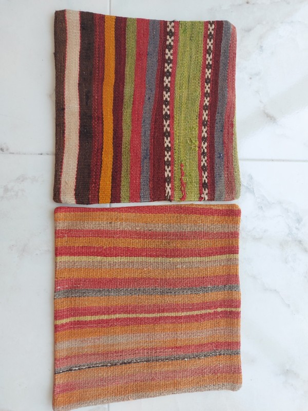 2 Pieces Vintage Decor Pillow Rug Handmade Zippered Quality Rug Healty Carpet gallery
