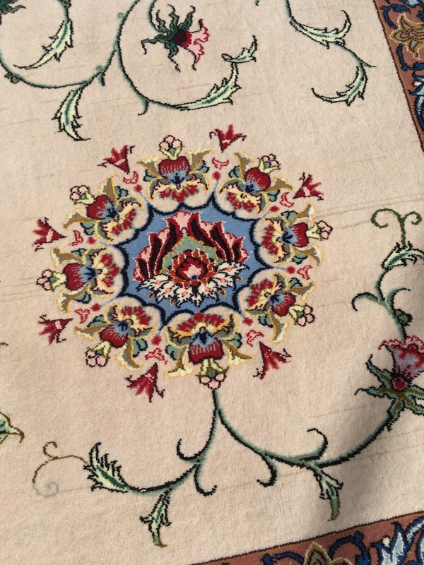 ES'FAHAN Silk on Wool Circa: 1970  Size: 4' 7" x 6' 10"  gallery