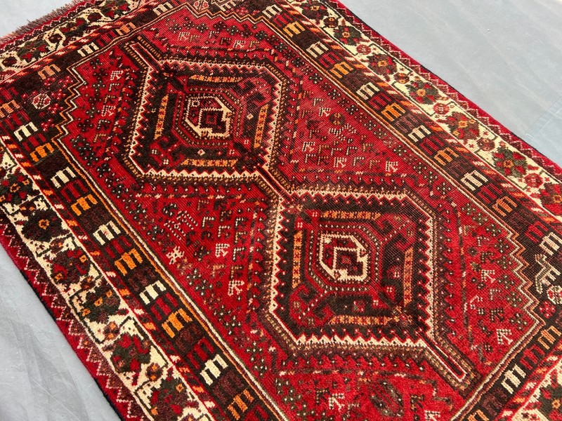 3'5x4'10 ft Vintage Handwoven Persian Inspired Tribal Rug, Bohemian Home Decor gallery