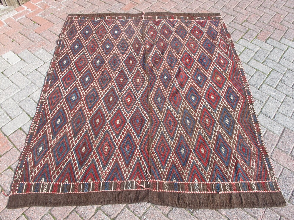 Square Kilim Rug , Vintage Boho Rug, Turkish Kilim Rug,Antique Natural Dye kelim