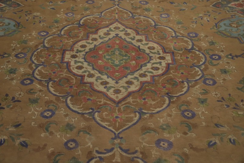 Traditional Wool Hand-knotted Living Room Area Rug Vintage Floral Carpet 10x13 gallery