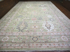 13’10″x19’8″ Gin Green, Oushak Natural Dyes, Extra Soft Wool Hand Knotted Rug