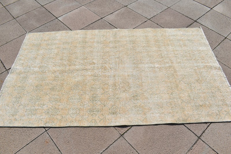 Vintage Primitive Oushak Rug 3'9'' x 6'6'' ft Anatolian Wool Rug, Bohemian Rug gallery