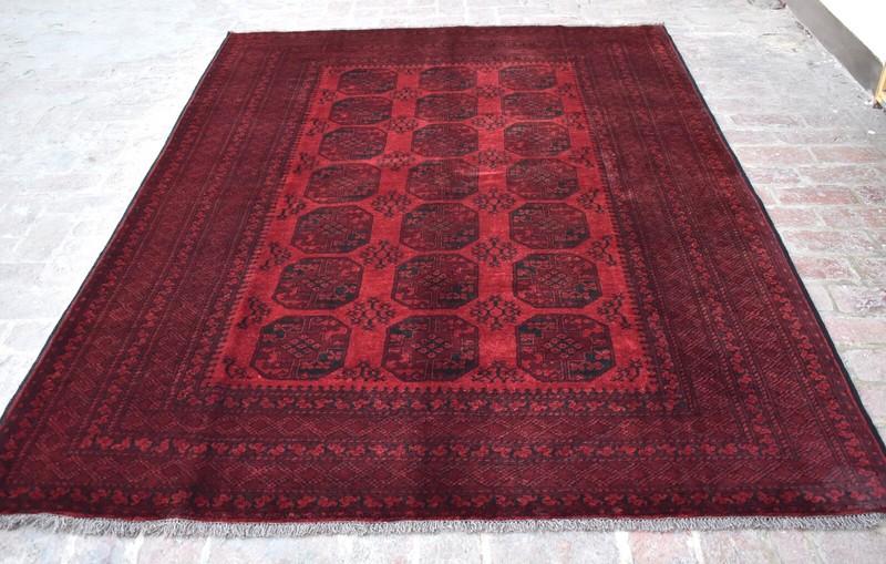Afghan Antique Ersari Rug 7x10 ft Hand Knotted Wool Vintage Oriental Turkmen Rug gallery