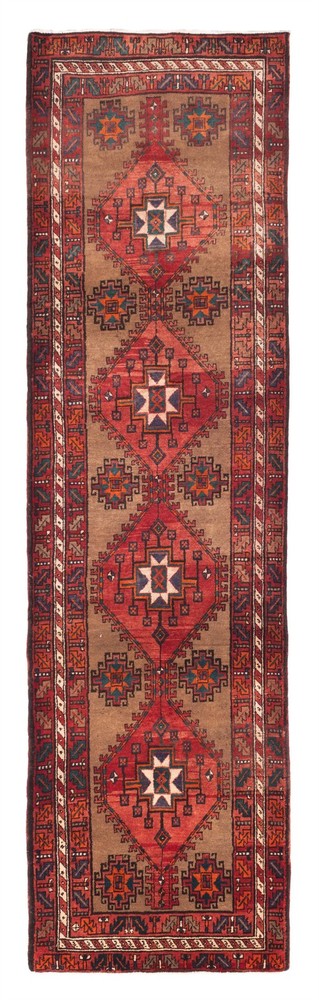 Vintage Hand-knotted Runner Rug 3'8" x 13'11" Traditional Oriental Wool Carpet